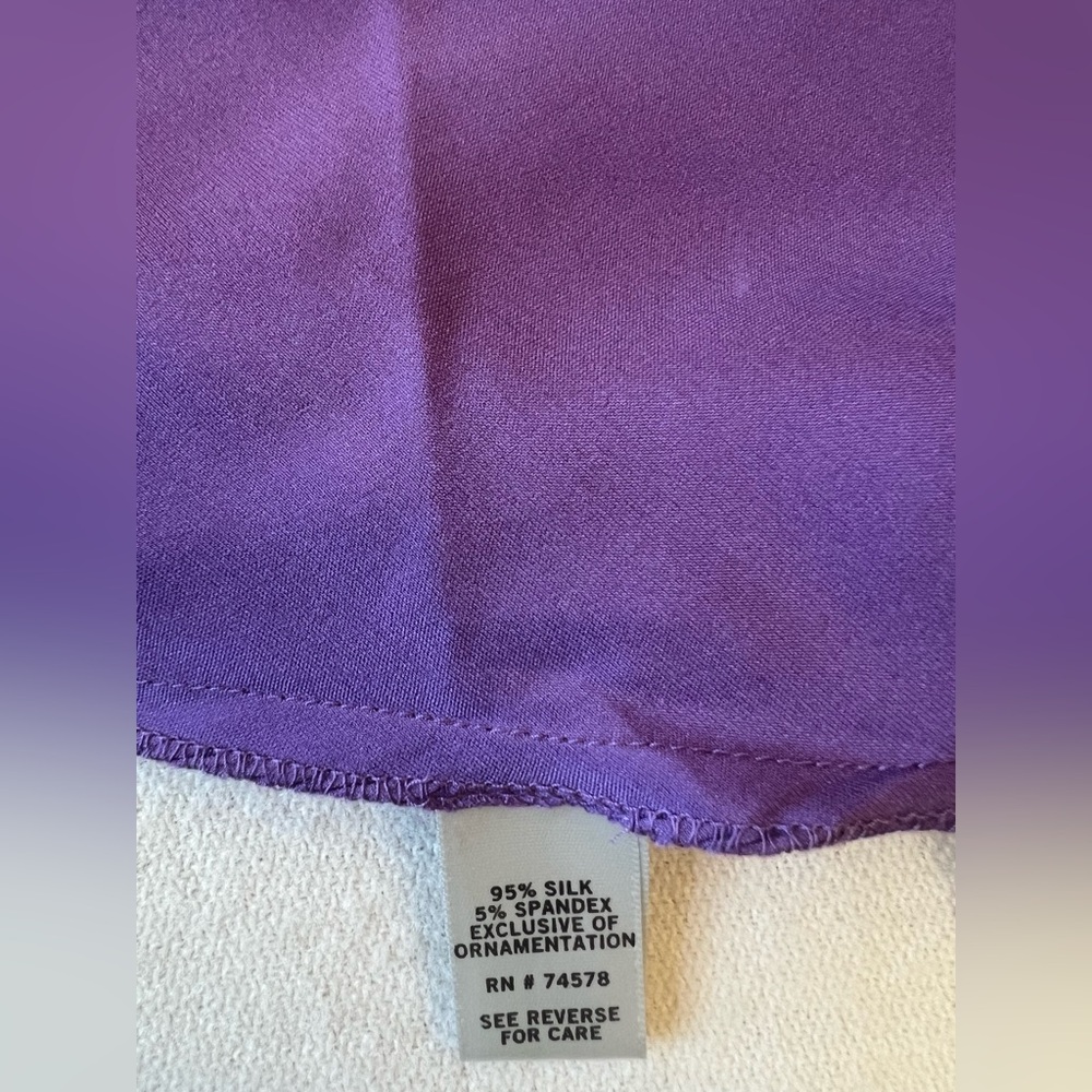 Cache Top Vintage Silk Jazz Age Blouse Sleeveless Sequined Amethyst Size M - Picture 14 of 16